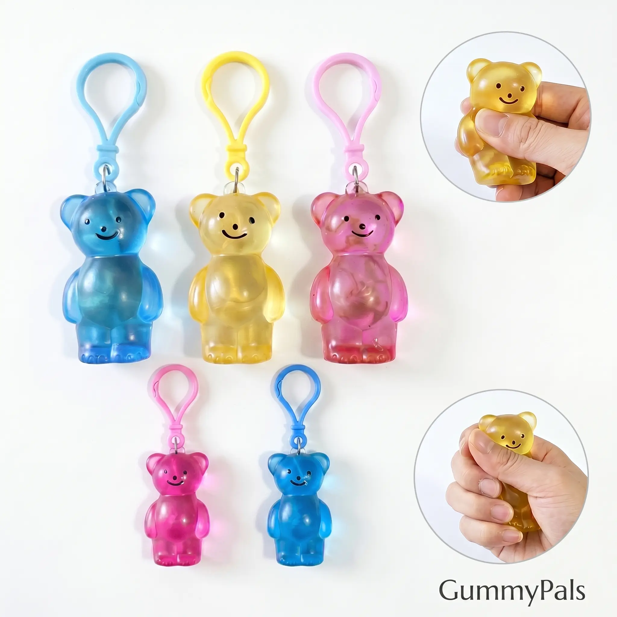 Super squishes toys Bear Keychain - Stress Relief Mini Toy, Cute Squeeze Fidget Party Gift for Kids squishy