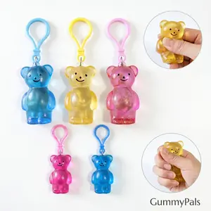 Super Squishy Bear Keychain - Stress Relief Mini Toy, Cute Squeeze Fidget Party Gift for Kids