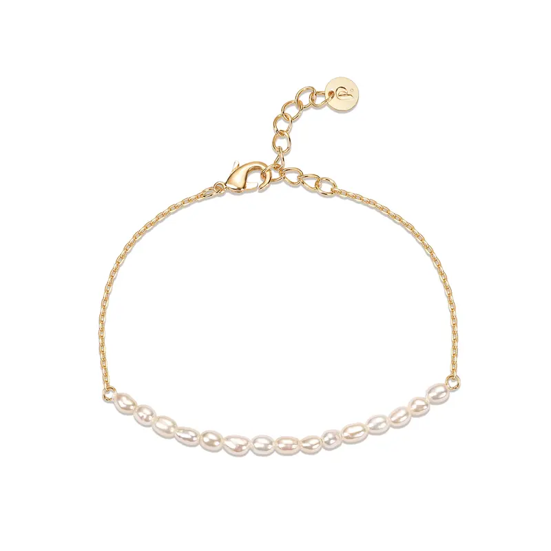 PAVOI 18K Gold Plated Beaded Freshwater Cultured Pearl Bracelet for Women | Dainty Bracelet with Pearl Beads