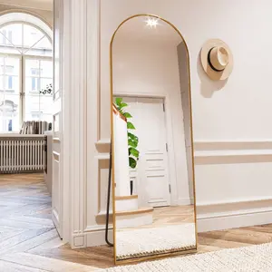 65"x24" Arched Full Length Mirror Floor Mirror, Standing or Leaning Against Wall, Freestanding Full Body Mirror for Living Room, Bedroom, or Cloakroom