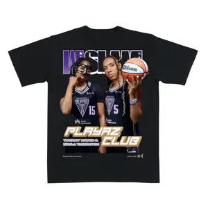 [SLAM] Tiffany Hayes & Kayla Thornton Basketball T-Shirt, Playaz Club Graphic Tee, Women’s Hoops Street Style Shirt for Fans, Gift for Basketball Lovers & Casual Wear