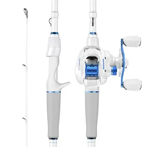 Centron Lite Casting Rod and Reel Combo, IM6 Graphite 2Pc Blanks, Stainless Steel Guides with Ceramic Rings, Contoured EVA Handles & Fighting Butt, Split or Full Rear Handle Design, 10 Models