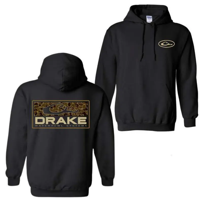 ? Men's Drake Waterfowl Camo Graphic Hoodie – Vintage Hunting Streetwear Pullover, 90s Country Boy Style Sweatshirt, Soft Fleece Outdoor Hoodie, Camo Fashion Top For Men & Women, Cozy Fall Casual Outfit, Unisex Plus Size Apparel