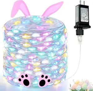 66Ft 200 LED Easter Multicolor Fairy Lights Plug in, 8 Modes Waterproof Pastel String Lights Outdoor and Indoor, Twinkle Light for Bedroom Girl's Room Garden Easter Decorations