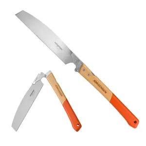 JORGENSEN Japanese Pull Saw KATABA, 10-3/8 Inch Folding saw with Premium SK5 Steel Blade, 14 TPI, Woodworking Handsaw for Hardwood & Softwood, Wood Trim