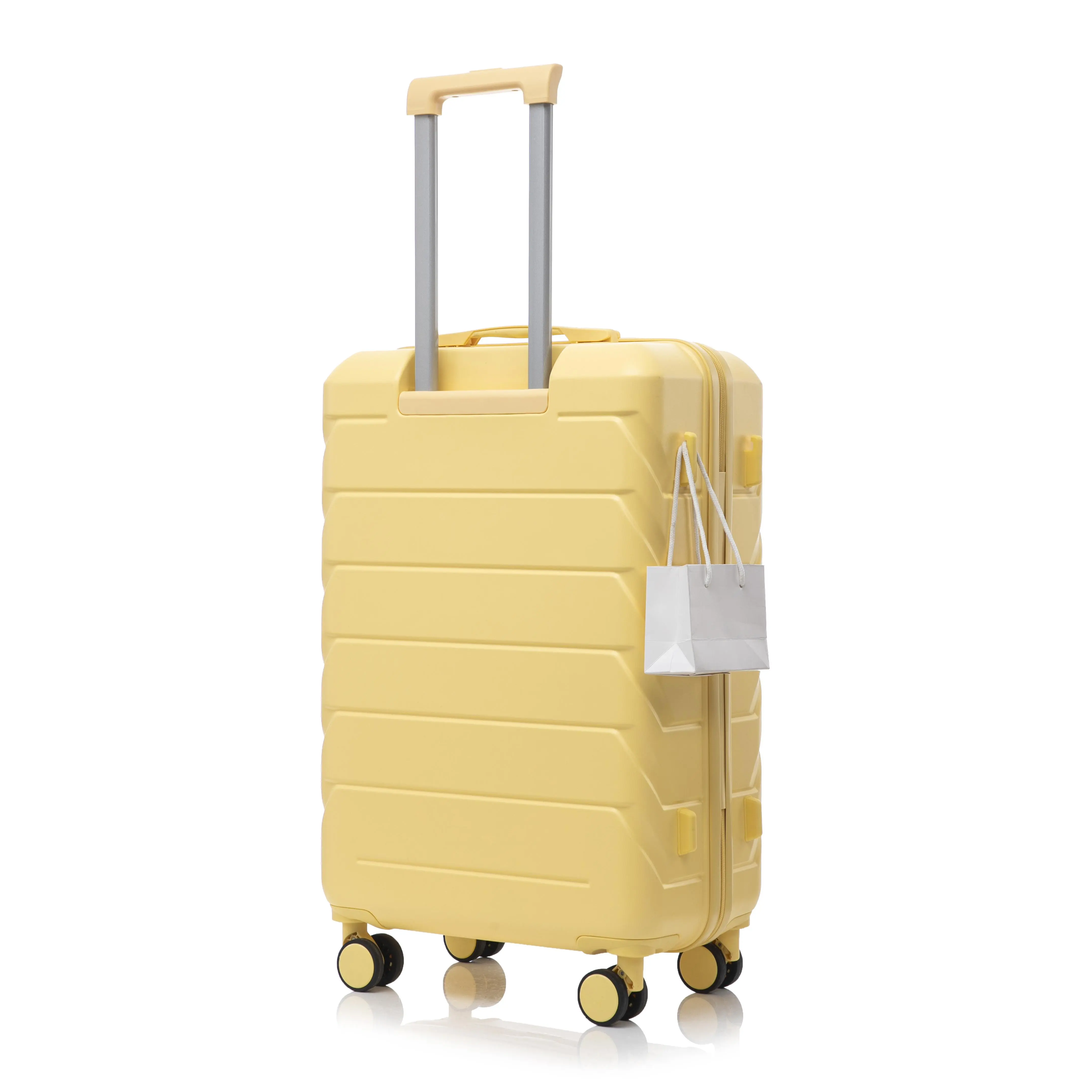 28-Inch Large Capacity Checked Luggage, Yellow ABS Hard Shell Travel Suitcase with Embedded Digital Lock, Scratch & Pressure-Resistant Design, 360° Swivel Wheels and Side Hooks for Long-Distance Travel