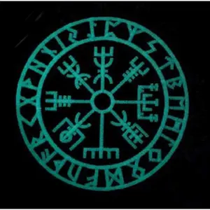Glow Dark Viking Compass Vegvisir Hook Fastener Patch (GLW1)