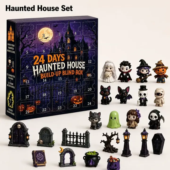 Halloween Countdown Calendar Figure Set, Festive Home Decor Ornament, Laser-Cut Custom-Shape
