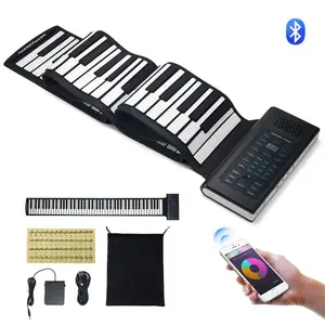 VEVOR 88 Keys Roll Up Keyboard Piano, 128 Rhythms, 128 Tones Portable Electric Digital Hand Roll Piano with Rechargeable Battery 2W Speaker LED Display 5 Ports MIDI Function, for Kids Beginners AdultsVEVOR Super Brand Day