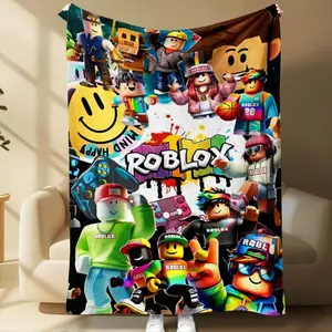 Roblox Graffiti Collage Blanket, Colorful Gamer Throw, Perfect Kids Bedroom Decor & Unique Gift Idea for Gamers