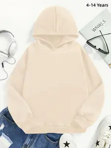 Boys And Girls' Casual Pattern Long Sleeve Hooded Sweatshirt, Suitable For Spring/Autumn/Winter, Suitable For Social Occasions, SUnisex Casual Hooded Sweatshirt, Spring & Fall Soft Sportswear