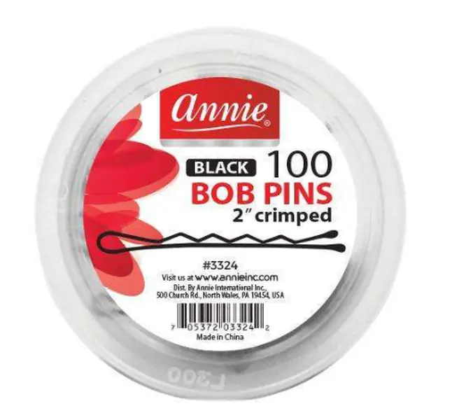 Black 2-Inch Professional Crimped Bob Pins with Ball Tips, Secure Slip-Free Hold for All Hair Types - Large Pack of 100