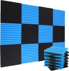 12/24/48 Pack Acoustic Panels 1 X 12 X 12 Inches - Sound Proof Foam Panels for Walls, High Desnsity Studio Soundproofing Wedges - Fire Resistant & Noise Absorbing for Studio, Office, Home