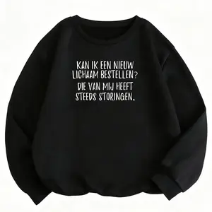 Women's Long Sleeve Crew Neck Sweatshirt with Bold Letter Print – Casual and Comfortable for Spring and Summer