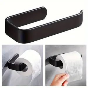 Wall-Mounted Toilet Paper Holder, No-Drill Roll Dispenser, Bathroom Towel Rack, Bathroom Accessories, Space-Saving Design, Toilet Paper Organizer