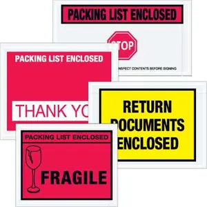 Tape Logic  7 .5 x 5 .5 in. 2 Mil Poly Yellow Return Documents Enclosed Envelopes