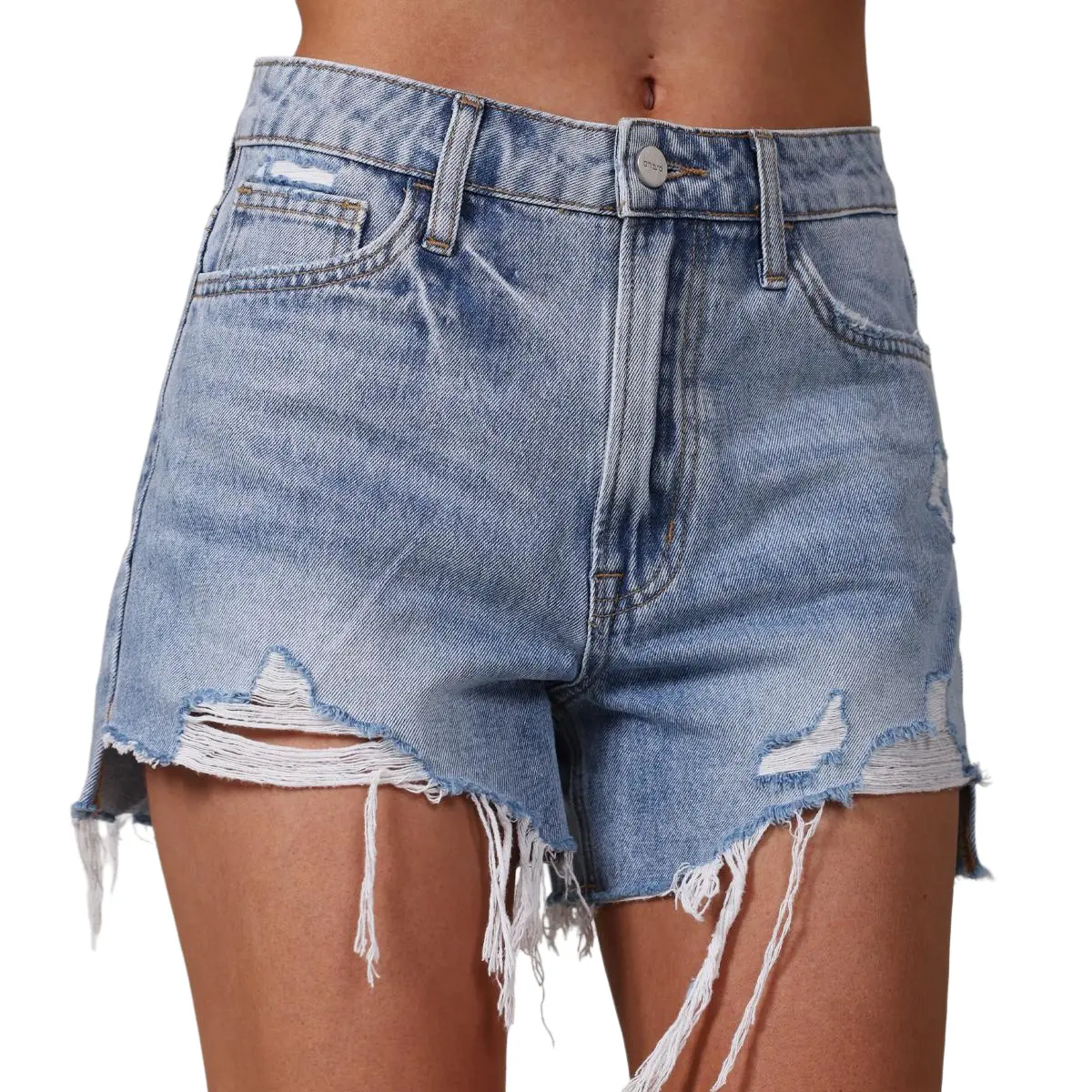 ONESO Casual Frayed Raw Hem Ripped Short Jeans Casual Summer Womenswear OSH6073 Bottom Underwear Pants