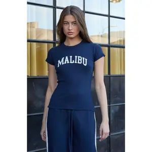John Galt Women's Navy Malibu T-Shirt - Multicolor