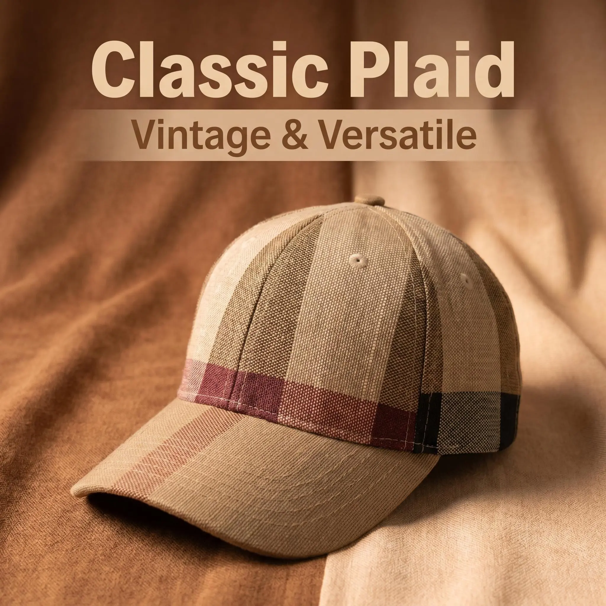 Guanhua Vintage Plaid Dad Hat for Men & Women, Adjustable Streetwear Baseball Cap in a Breathable Cotton Linen Blend, Clothes, Mens Hats