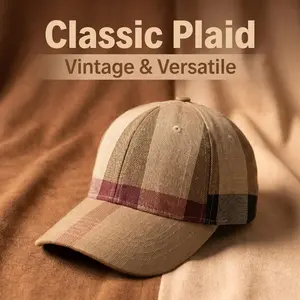 GUANHUA Classic Plaid Baseball Cap for Men & Women - Vintage Adjustable Dad Hat, Casual Summer Sun Hat