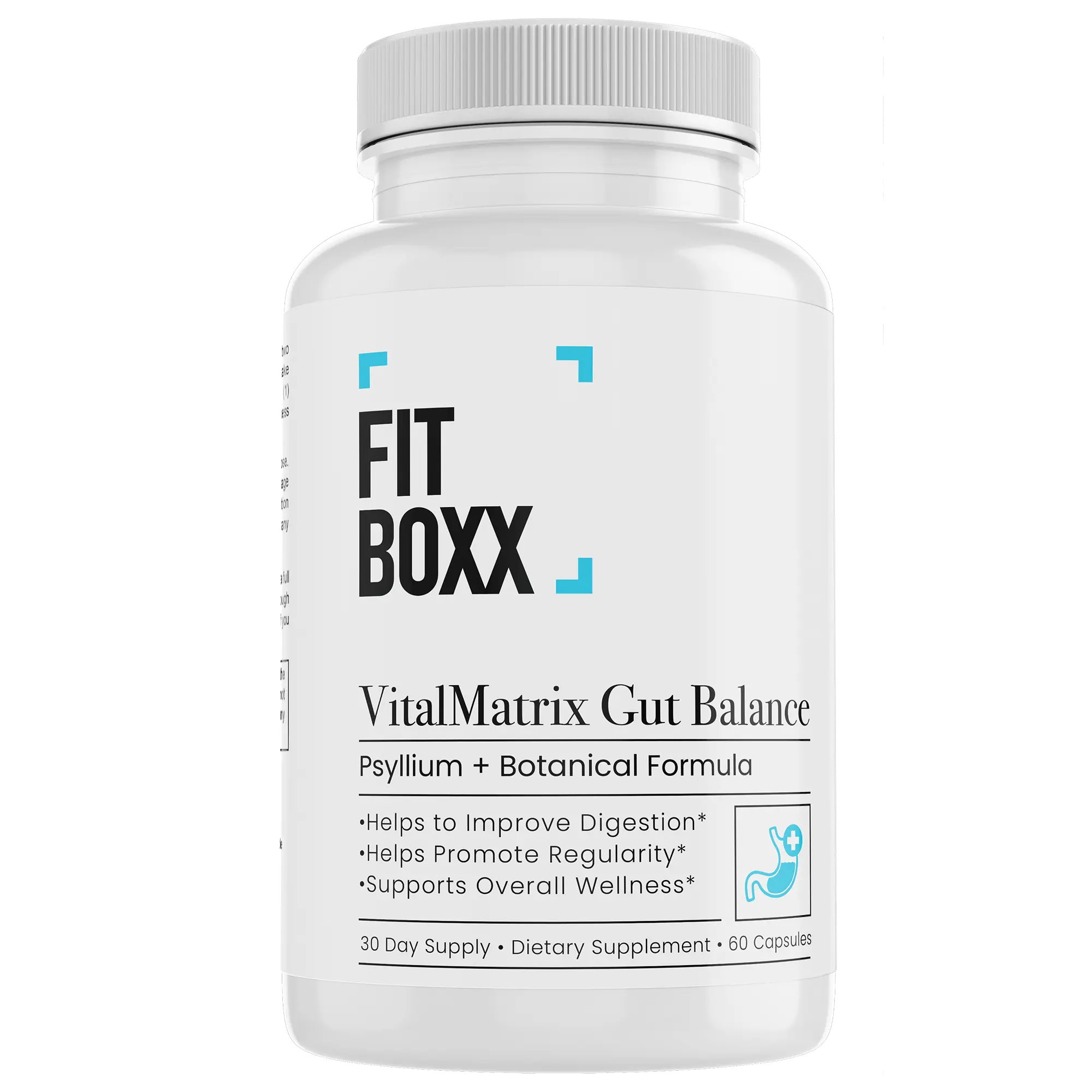 VitalMatrix Gut Balance – Daily Fiber + Botanical Blend for Bloating, Digestion & Regularity | Vegan & Stimulant-Free Fiber Capsules for Digestive Health