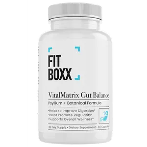 VitalMatrix Gut Balance – Daily Fiber + Botanical Blend for Bloating, Digestion & Regularity | Vegan & Stimulant-Free Fiber Capsules for Digestive Health