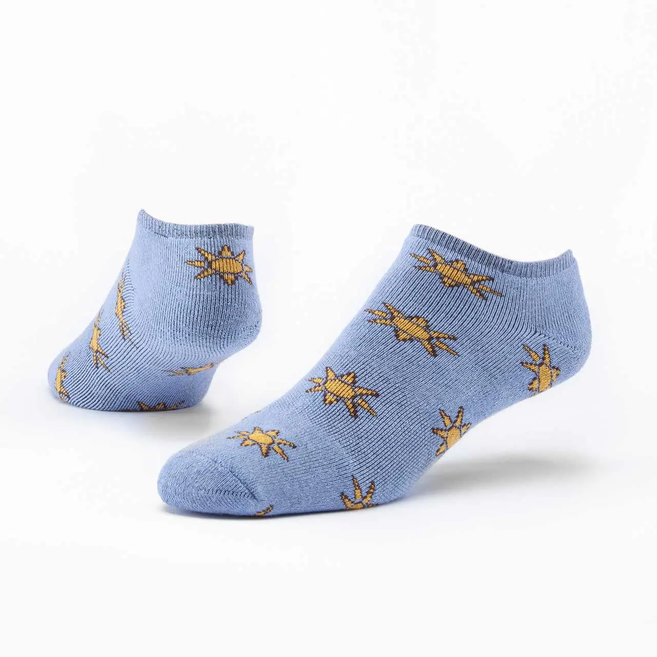 Men's Maggie's Organics Knit Footie Socks - Organic Cotton, Spandex-Blended, Biodiversity-Focused, Sunny Day, Menswear, Ankle Socks, Biodiverse Focus, Everyday Wear, Full Foot Padding