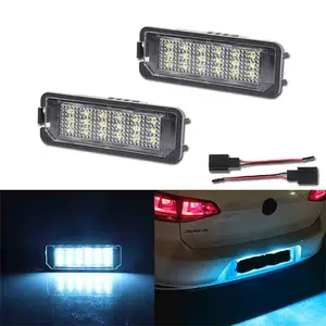 2PCS Ice Blue LED License Plate Tag Lights For VW GTi Golf Beetle, Porsche 911 Macan Replace OEM 1K8943021C 1K8943021, 6Q0943021B 99763162000