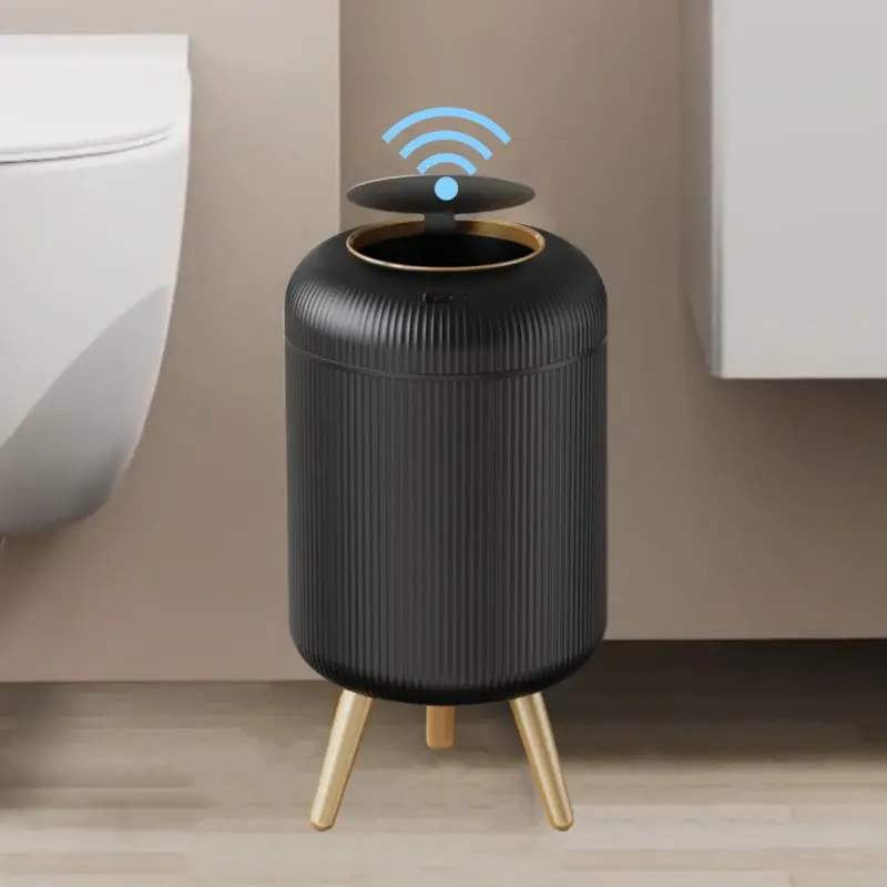 Motion Sensor Trash Can with Lid, 3 Gallon / 11 L Automatic Bathroom Trash Can, Touchless Trash Bin,  Plastic Garbage Can with Removable  for Bathroom, Bedroom, Kitchen, Office, Black