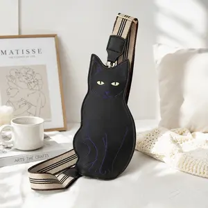 Trendy Cat Silhouette Bag - Cute Black Cat Shoulder Bag for Women, Lightweight & Functional for Daily Essentials
