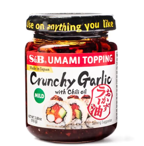 S&B Umami Topping Crunchy Garlic with Chili Oil, Mild Spice Mild Spicy Flavor