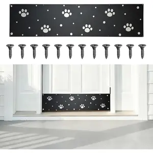Door Kick Plate, 2mm Thick  Door Protector for  &  , Scratch-Resistant Kick Plate with Rounded Corners & Countersunk Holes, Easy Install, Black
