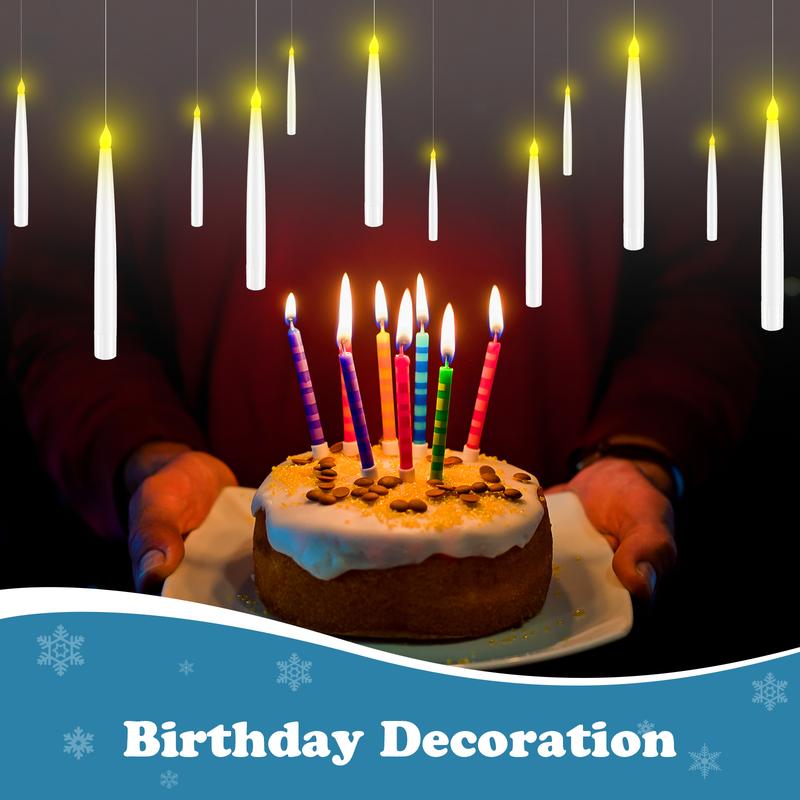 Flameless Candles with Magic Wand Remote for Christmas Decor, 6.6" Floating Candles Battery Operated Hanging Window Candles, Flickering Electric LED Candle for Christmas Halloween Decorations Flameless Candles with Magic Wand Remote for Christmas Decor, 6.6" Floating Candles Battery Operated Hanging Window Candles, Flickering Electric LED Candle for Christmas Halloween Decorations