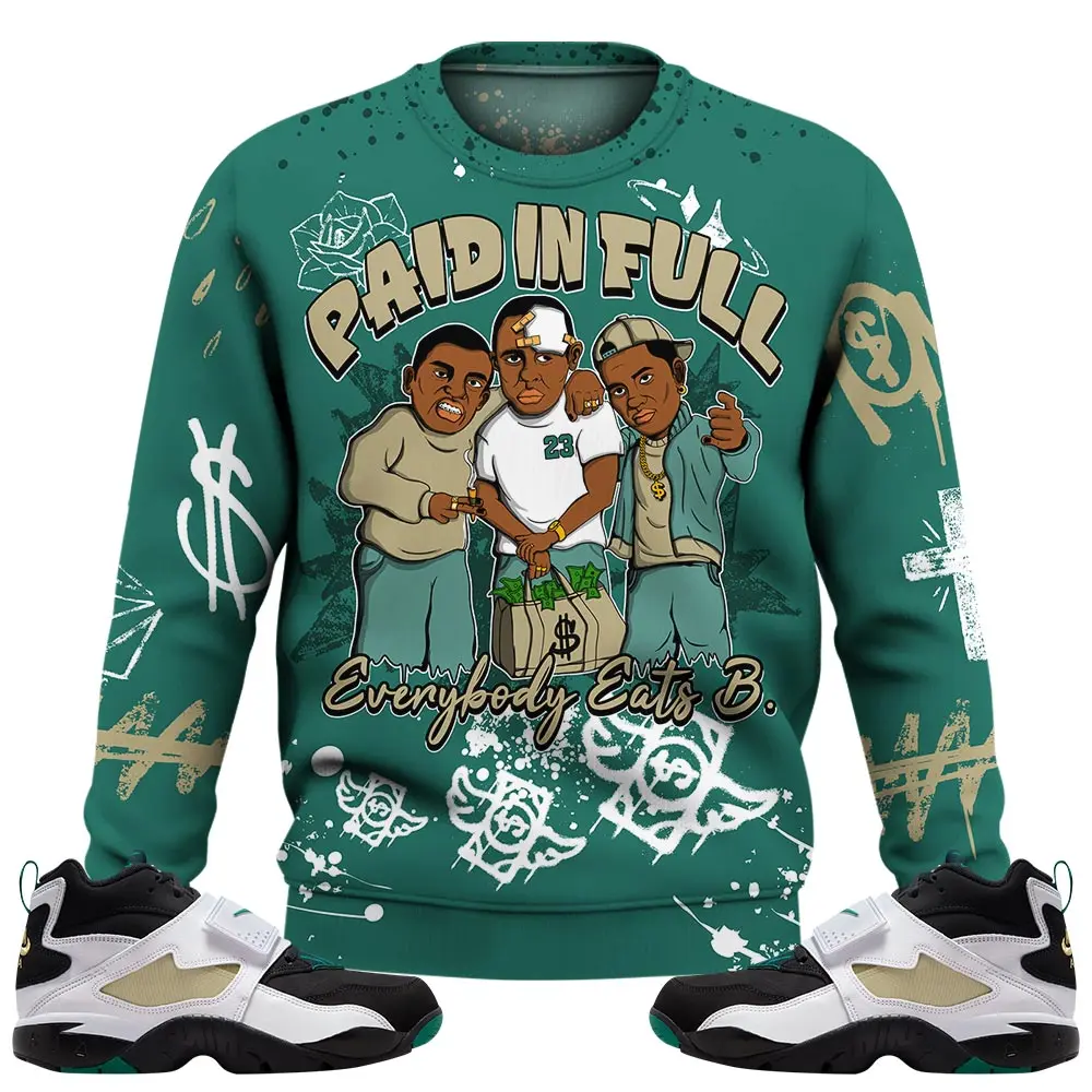 Diamond Turf Emerald Sweatshirt, Diamond Turf Green Sweater, Money Paid In Full Outfits Streetwear Sneaker Matching Shirts Fabric Fleece Womenswear Hoodie