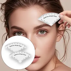 2pcs Fast Drawing Eyebrow Design Ruler Mapping Tool, Brow Shaping Template Set, High Precision Measuring Tool, Fits All Face Types, Portable for Home and Salon Use, Eyebrow Shaping Kit, Durable