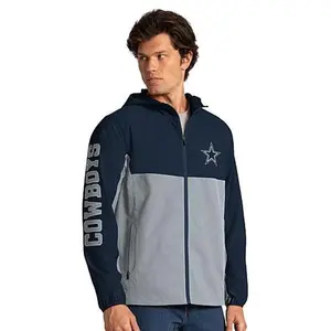 Football Fan Shop Dallas Cowboys Officially Licensed NFL Lightweight Zip Hooded Jacket