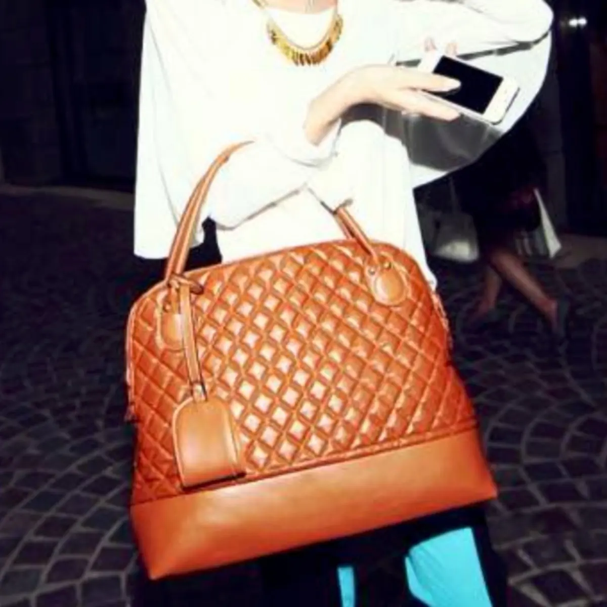 Diamonds | Camel | Tote Bag | PU Leather