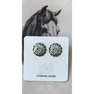 Concho Post Earrings - Sterling Silver