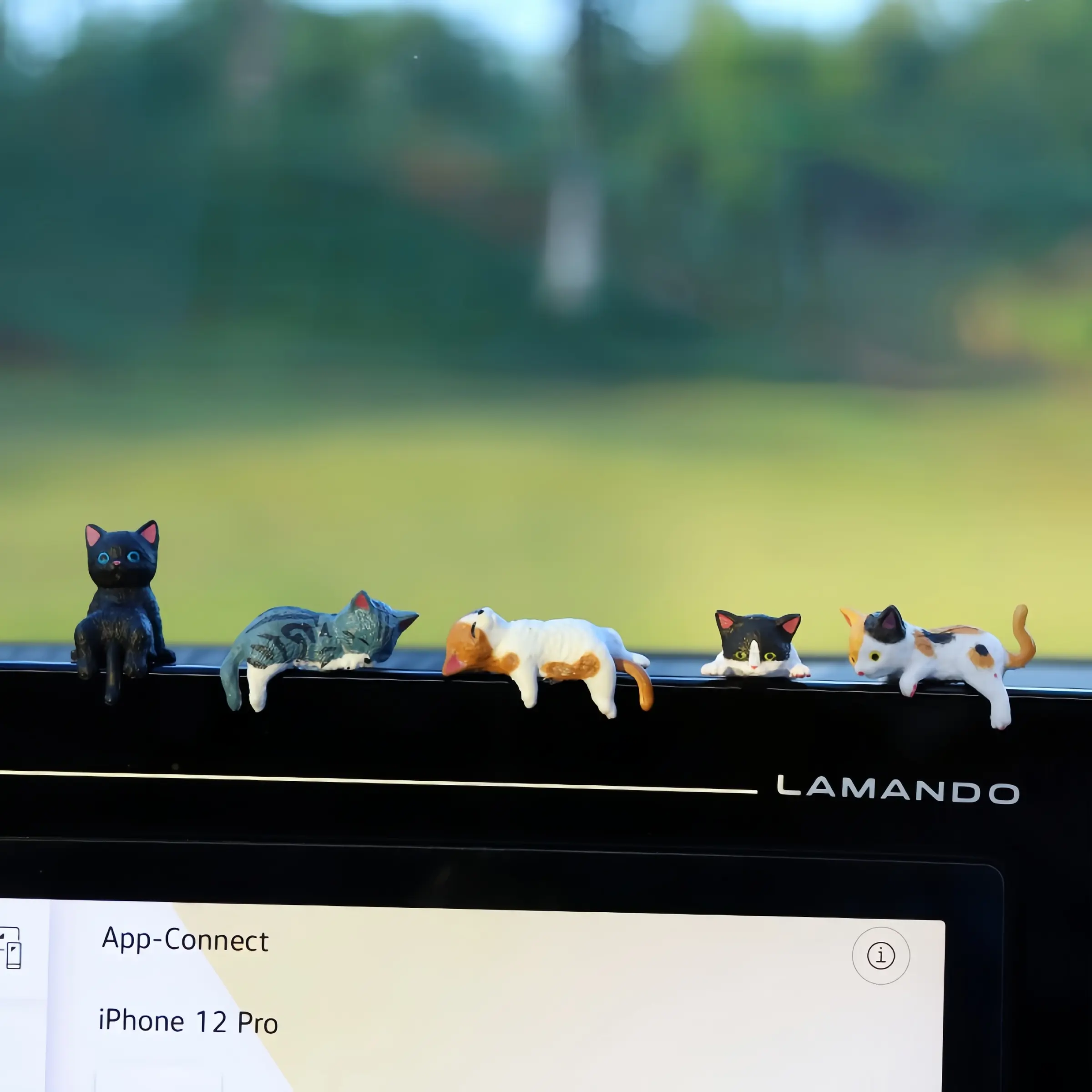 Cute Cat Design Car Ornament, 5 Counts/set Mini Car Dashboard Decoration, Car Rearview Mirror Decoration, Car Interior Decoration, Desktop Office Decoration, Car Accessory, Girly Car Accessories, Car Decorations, Car Interior Ornaments
