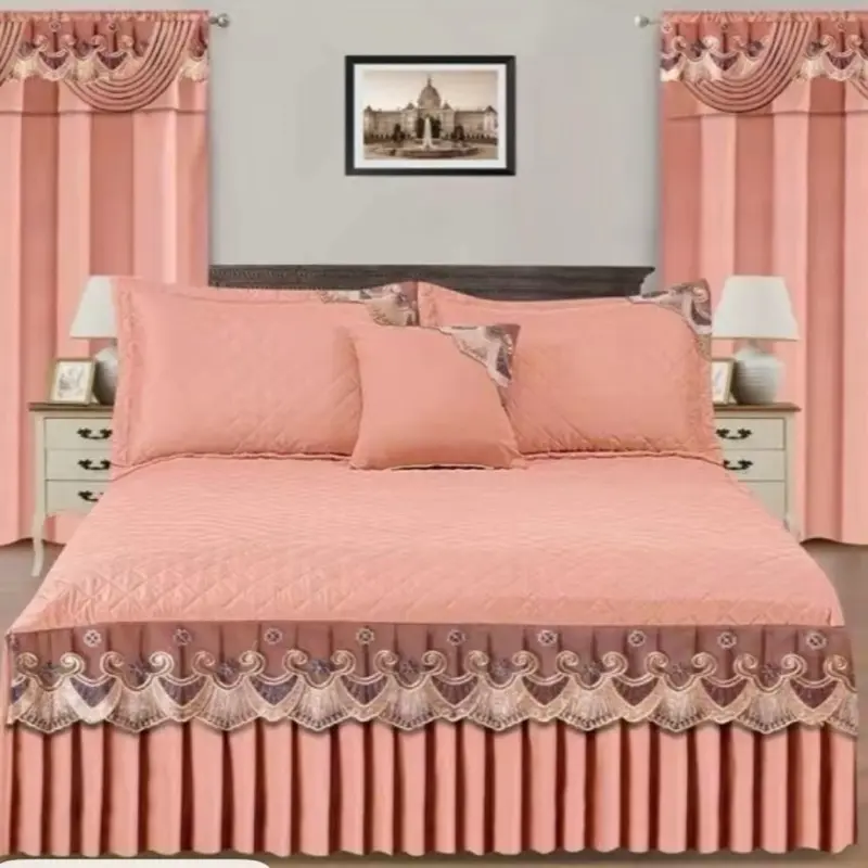 Luxury bedspread bedskirt sheets