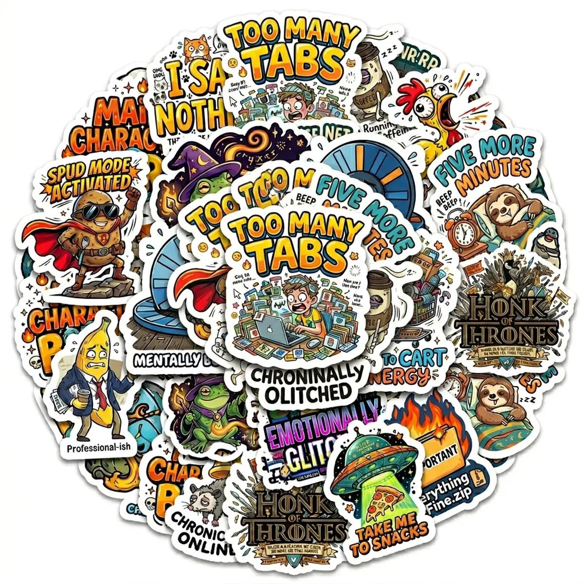 20pcs Funny Meme Stickers Pack - 20 Unique Stickers for Daily Humor ...