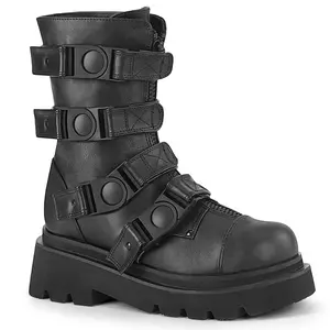 Demonia Men's Renegade-55 Black Vegan Leather Ankle Boots