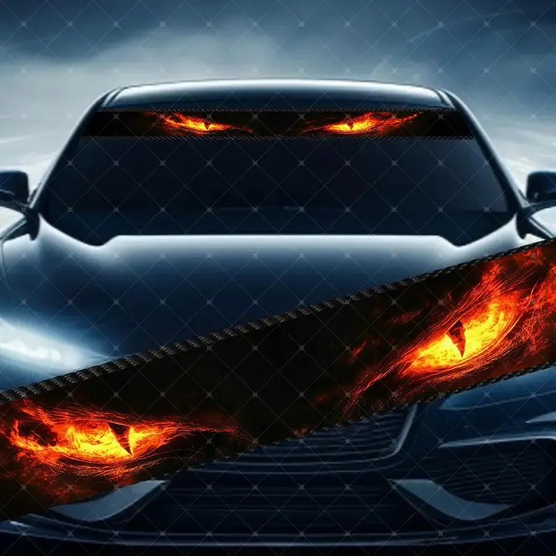 Unique Devil Eye Car Windshield Sticker, Decorative Vinyl Decal, Car Decals, Car Window Decals, Vehicle Exterior Decoration, Scratch Cover Waterproof UV Protection, Universal Car Sticker, Fits All Cars