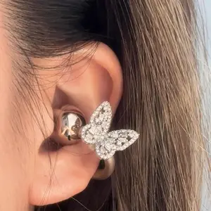 Sparkling Diamond Bow Earbud Clip Fashionable Butterfly Earbud Jewelry Clip-On Earphone Accessories for Everyday Luxury