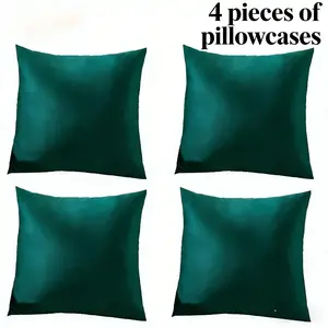 4Pcs malachite green modern simple wind pillow cover, soft texture fabric, closed with zipper, machine washable, bohemian country style, living room pillow cover, beautiful modern pillow cover, decorative pillow cover, sofa pillow cover, Home Textile