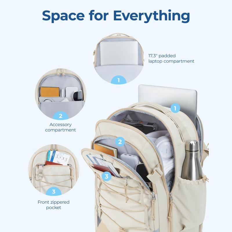 BAGSMART 17.3 Inch Carry On Travel 30L Backpack Travel Bag With Shoe Bag - Water Resistant Daypack for Men and Women TikTokShopHolidayHaul