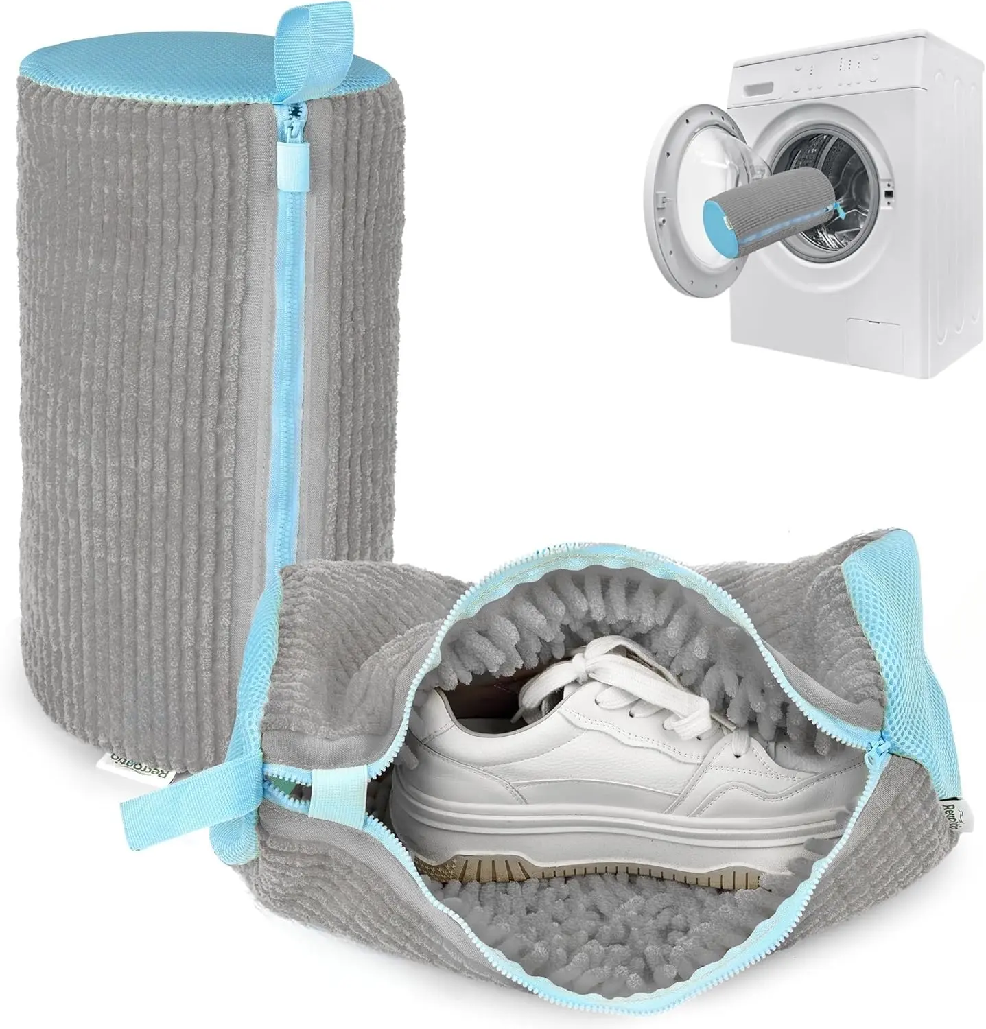 Shoe Washing Machine Bag - Set of 2 Shoe Washing Bags, 360° Deep Clean Shoes Laundry Bag, Reusable Shoe Bag for Washing Machine, Sneaker washing machine bags, Grey