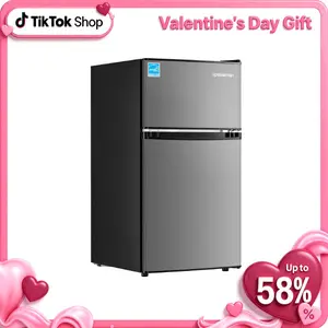 Upstreman mini fridges 3.1 Cu.Ft with Freezer 2-Door Small Fridge Dorm Essentials Adjustable Thermostat Energy Saving Mini Refrigerator for Office Dorm Bedroom SD311 College Outdoor Mini Refrigerato pantry drink fridge skincare fridge