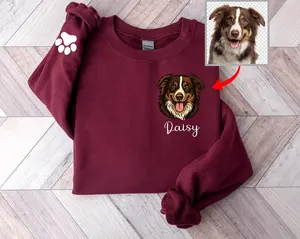 OneOfOne - Custom Dog Face Sweatshirt, Personalized Pet Photo Sweater, Pet Owner Christmas Sweatshirt, Custom Pet Face Outfit, Dog Lover Gift