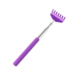 Seven-tooth colorful stainless steel retractable back scratcher, a magical tool for massaging and scratching